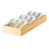 cob1500bmb-1 Porta Temperos Madeira para Gaveta com 9 frascos de vidro