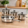 Conjunto Panelas com Tampa 7 Peças - Inox - 3