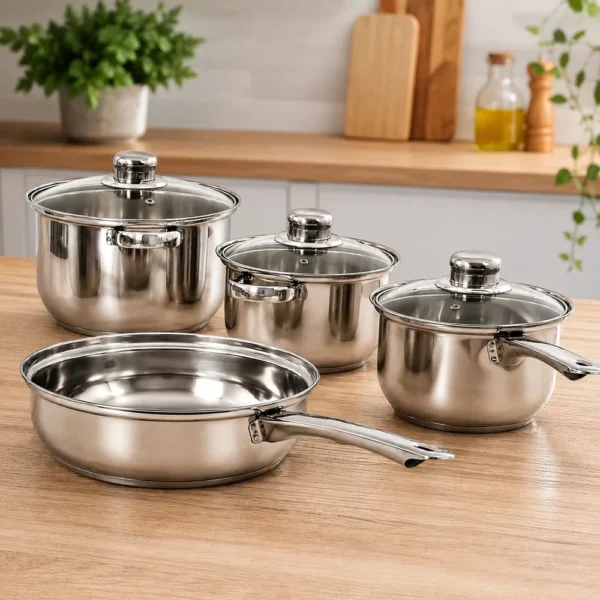 Conjunto Panelas com Tampa 7 Peças - Inox - 3