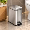gh115-1 Lixeira Inox 6L Pedal Slim Retangular Balde Balde Removível