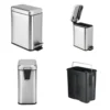 gh115-2 Lixeira Inox 6L Pedal Slim Retangular Balde Balde Removível - 2