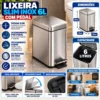 gh115-3 Lixeira Inox 6L Pedal Slim Retangular Balde Balde Removível - 3