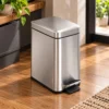 gh115-4 Lixeira Inox 6L Pedal Slim Retangular Balde Balde Removível - 4