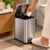 gh115-5 Lixeira Inox 6L Pedal Slim Retangular Balde Balde Removível - 5