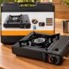 gt100-1 Fogareiro em Aço Esmaltado Angra com Ignição Automática Duo Flex Maleta de transporte - Preto