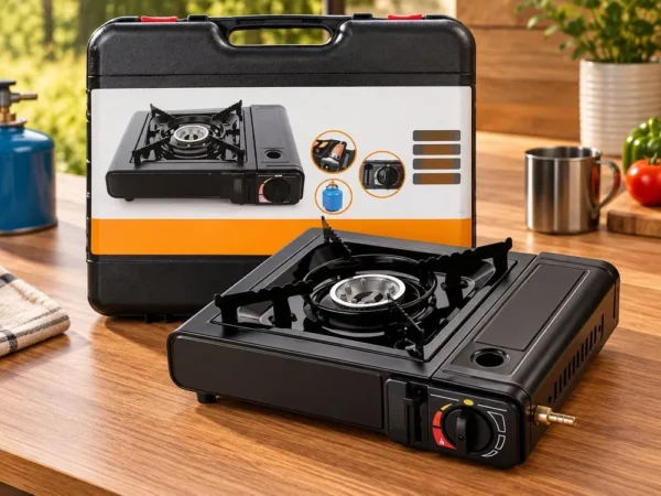 gt100-1 Fogareiro em Aço Esmaltado Angra com Ignição Automática Duo Flex Maleta de transporte - Preto