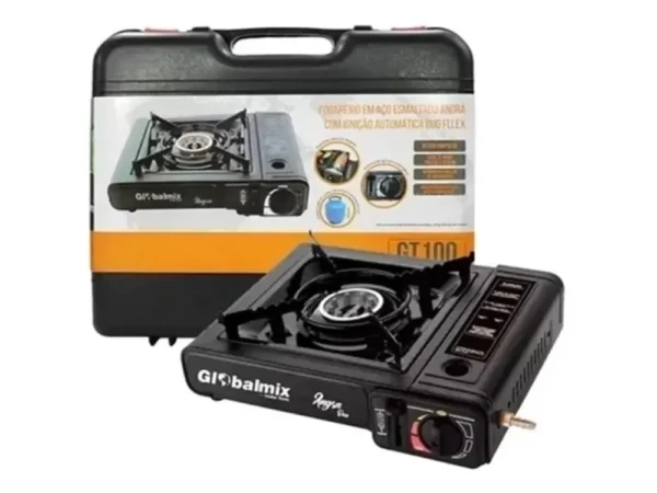 gt100-4 Fogareiro em Aço Esmaltado Angra com Ignição Automática Duo Flex Maleta de transporte - Preto - 4