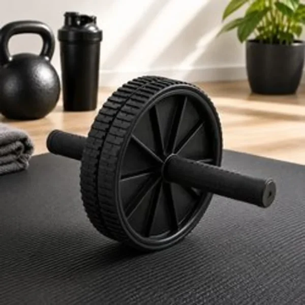 Roda Abdominal Dupla para Exercícios com Pegadores Antiderrapantes - Sortida - 4