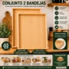Conjunto 2 Bandejas Retangulares Madeira