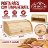 trc1372-3 Porta Pães de Bambu com Tampa Retrátil Bambu - 3