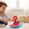 Boneco Heroi Aranha Com Luzes e Giratório - Vermelha - 6