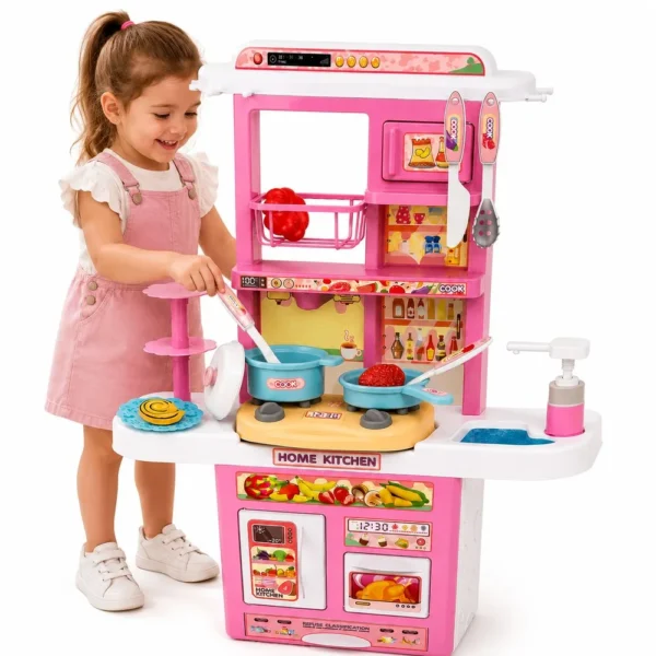 tud0693-2 Cozinha infantil Com Luzes E som - Rosa - 2