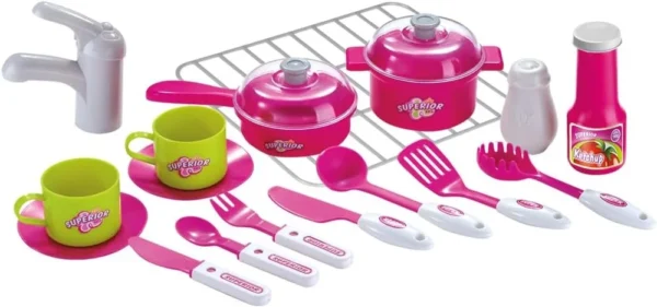 tud0696-2 Cozinha Infantil Play Chef com Som e Luz - Rosa - 2