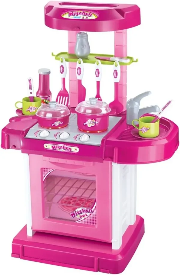 tud0696-3 Cozinha Infantil Play Chef com Som e Luz - Rosa - 3