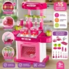 tud0696-4 Cozinha Infantil Play Chef com Som e Luz - Rosa - 4