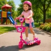 Patinete Unicórnio Infantil 3 Rodas e Luz LED - Rosa - 3