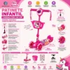 Patinete Unicórnio Infantil 3 Rodas e Luz LED - Rosa - 4