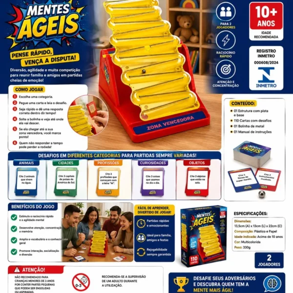 Jogo Mentes Ágeis 2 Jogadores