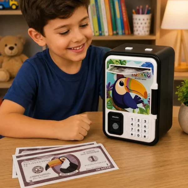 tw885-10-4 Cofrinho Eletrônico Tucano Infantil com Senha e Impressão Digital - 4