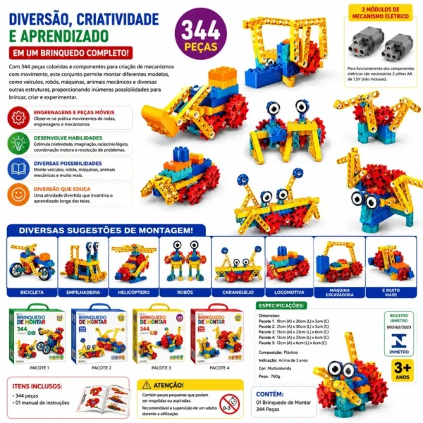 tw886-363-1 Brinquedo de Montar Eletrônico 344 Peças