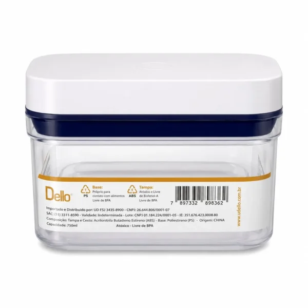 Pote Hermético Retangular Pumps 750ml - 3
