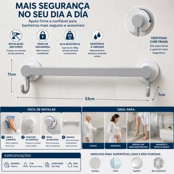 ud05.0005.006-1 Suporte Multiuso Para Banheiro - Branca